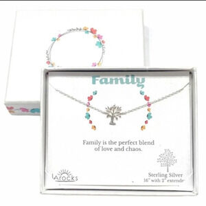 LA Rocks – Sterling Silver Family Tree Necklace, NIB